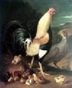 unknow artist Cock hen and chicken oil painting picture wholesale
